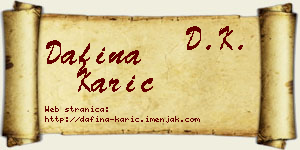 Dafina Karić vizit kartica